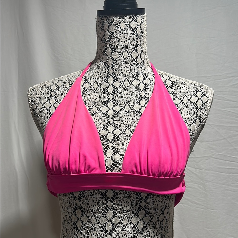 Victorias Secret Hot Pink Halter Bikini Top Size Medium